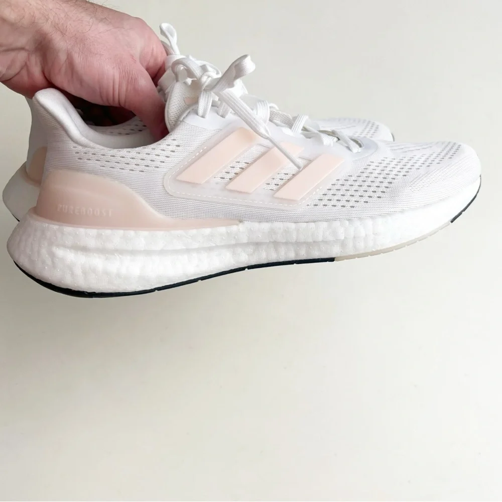 Adidas Women’s Pureboost 23 Running Shoes Size 10.5 White Pink - Picture 2 of 12